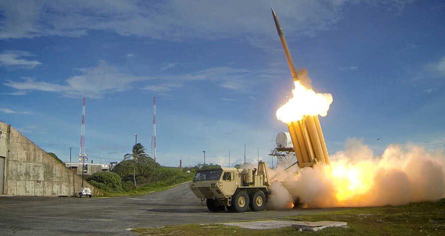 FILE PHOTO: A Terminal High Altitude Area Defense (THAAD) interceptor is launched during a successful intercept test