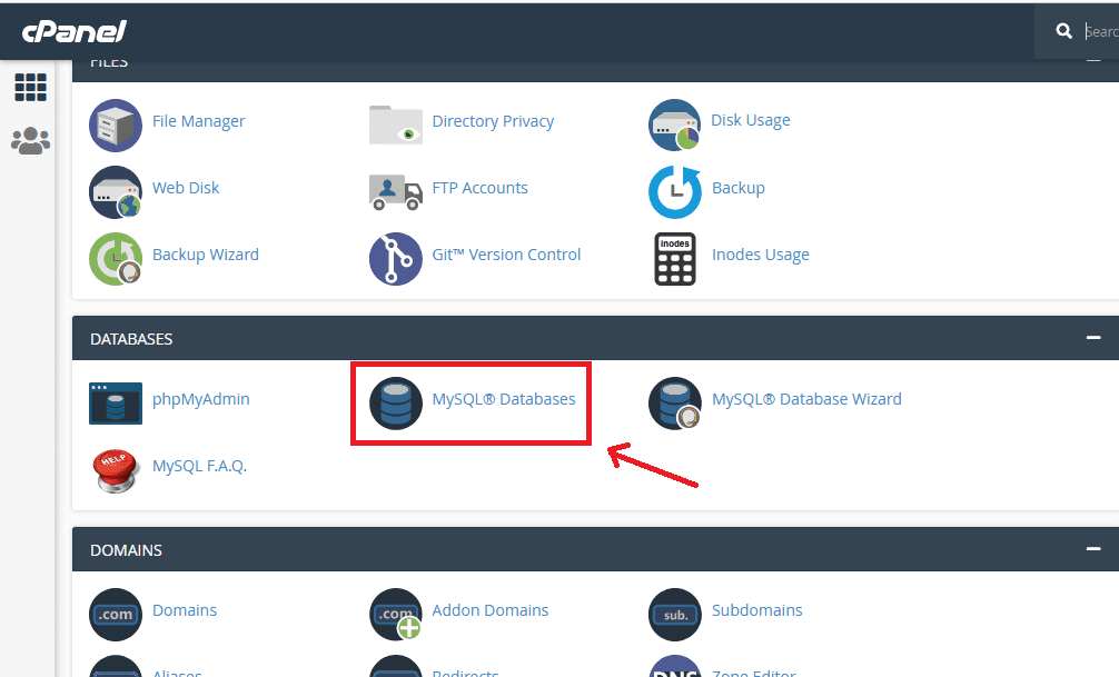 Database on cPanel