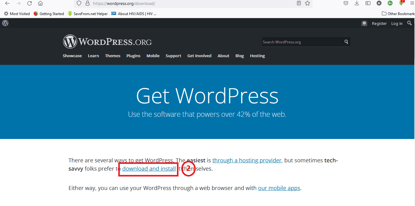 get wordpress second