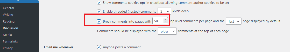 Break your comments into pages to boost the speed and performance of your wordpress website