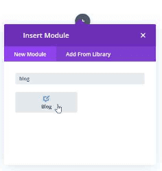 type and search for blog module