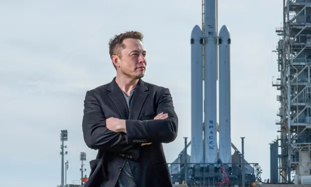 Elon Musk with Space X rocket