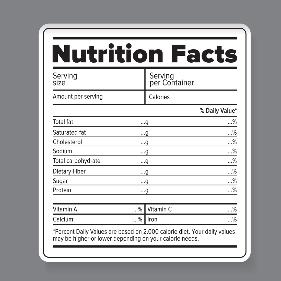 Nutrition facts