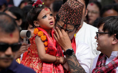 A two-year-old girl is chosen as Nepal’s new living goddess