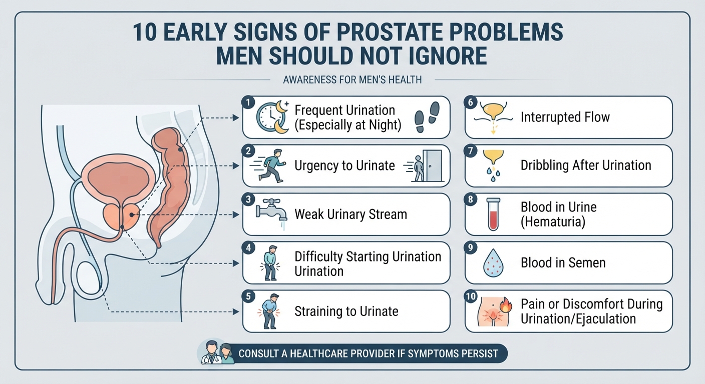What Are the Early Signs of Prostate Problems 10 Symptoms Men Should Not Ignore